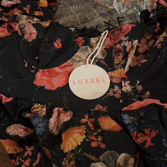 Women's Floral Puff Sleeve Maxi Dress Multicolor S,M,L - Picture 6 of 9